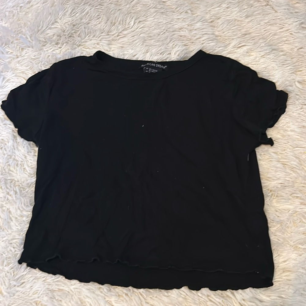 American dream large ribbed cropped t shirt